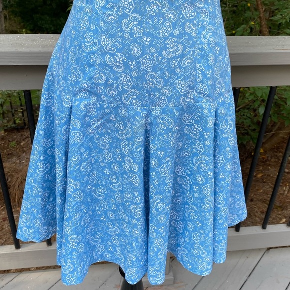 Vintage 60s 70s Floral Paisley Flutter Sleeve Cottagecore Lace Fit Flare Dress - Picture 7 of 14